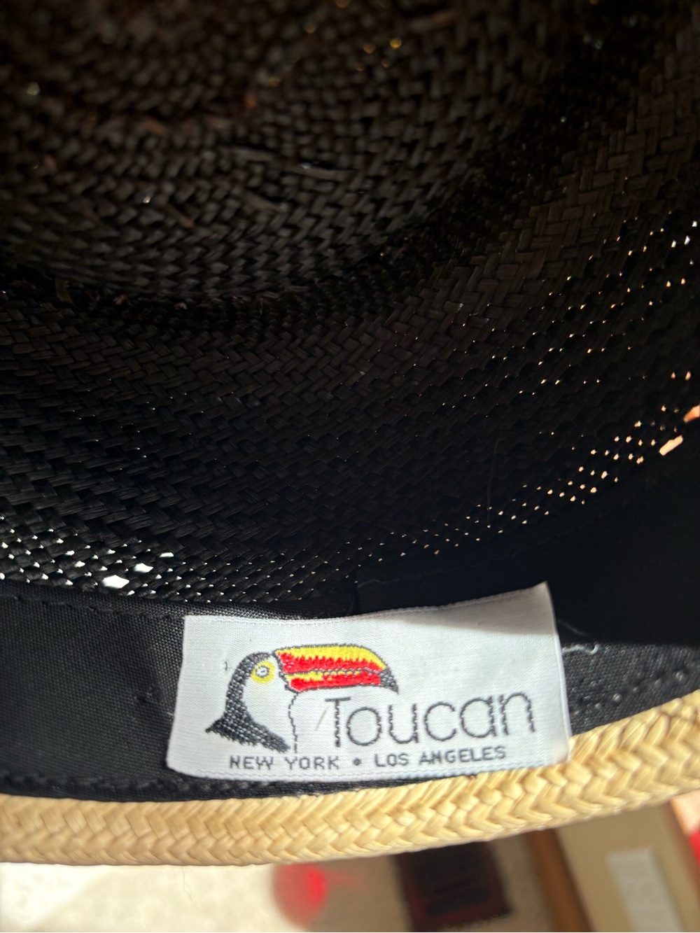 Toucan Collection Straw Hat with Black Bow Band AMAZING!!! - Picture 9 of 13